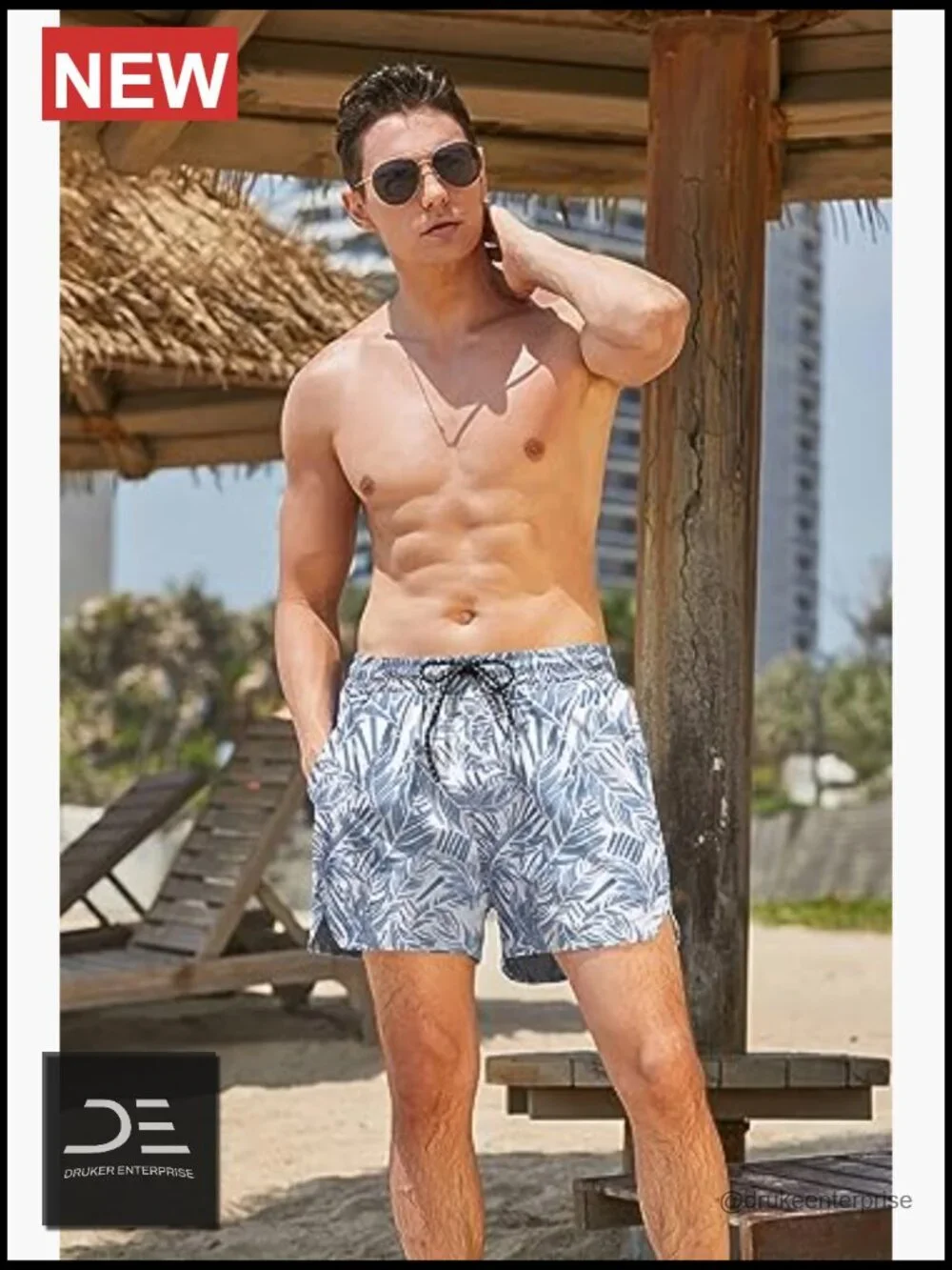 Men's Quick Dry Swim Trunks with Pockets UPF 50 Board Shorts